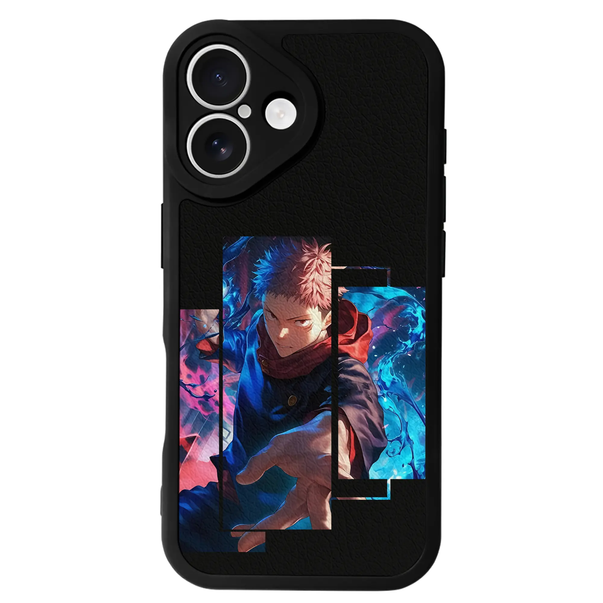 呪術廻戦 グッズ,虎杖 悠仁 - IPhone 16シリーズ対応 ・ シリコンスマホケース ・ レザー調 ・ 高精度フィット ・ 耐衝撃 ・ ワイヤレス充電対応 ・ 精密カット